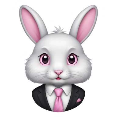 RABBIT WITH TIE sticker