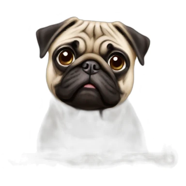 photo frame with picture of pug dog sticker