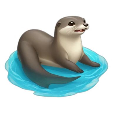 Loutre sur requin sticker
