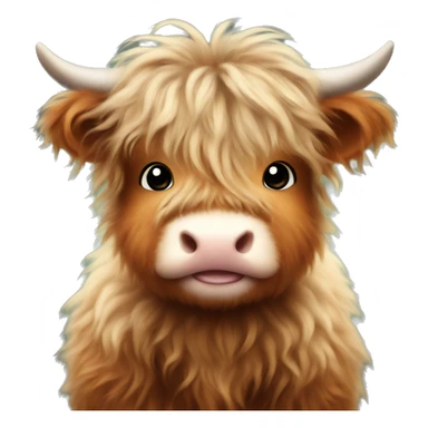 Cute Fluffy Highland cow baby sticker