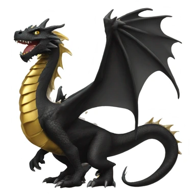 Big black dragon with small gold dragon next to it sticker