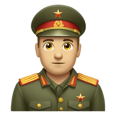 ussr soldier serious with military takes sticker
