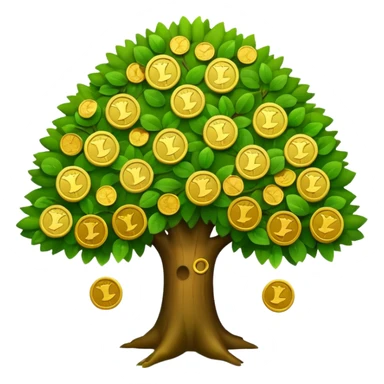 tree like in apple emoji with coins sticker