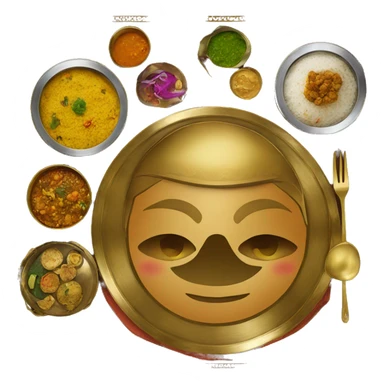 Indian brass thali meal sticker