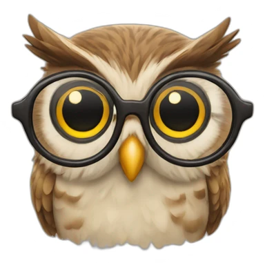 owl with glasses sticker