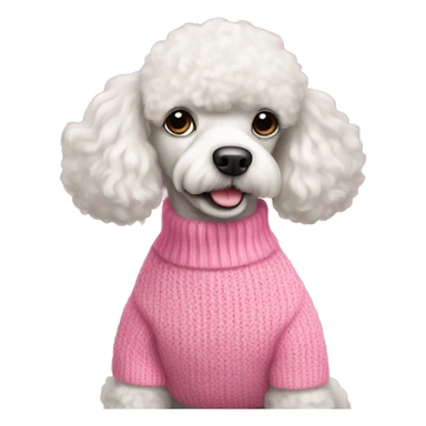 white poodle in pink sweater  sticker