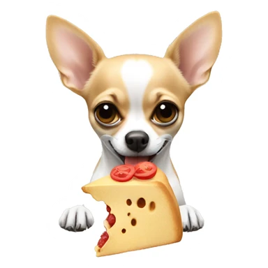 A Chihuahua eating sticker