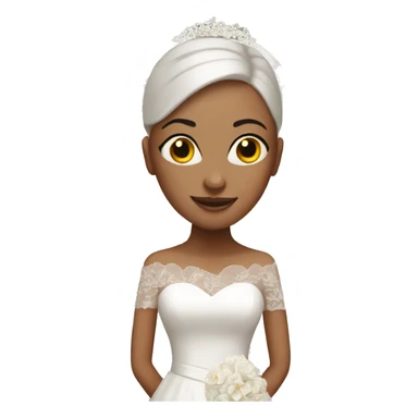 Bride with completely bald head sticker