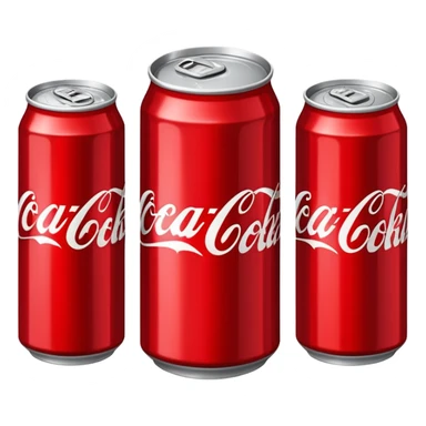 5 different cans of coke placed in line sticker