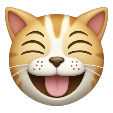 a cat laughing with eyes closed sticker