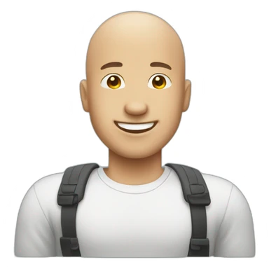 Bald Person happy with new phone sticker