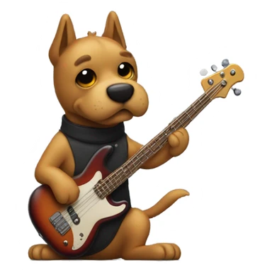 Dog playing bass guitar  sticker