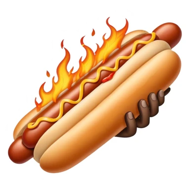 Hand Holding a Flaming Hotdog sticker