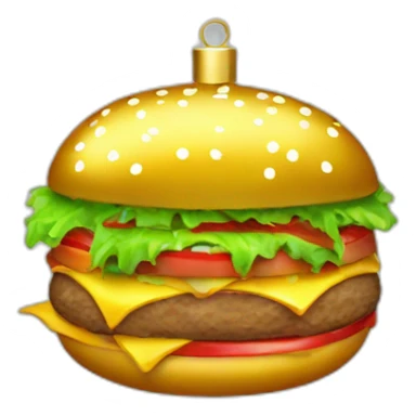 gold christmas bauble burger sticker