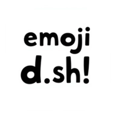 the text 'emojis.sh' in a playful, hand-drawn doodle style sticker