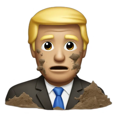Donald Trump covered in mud sticker