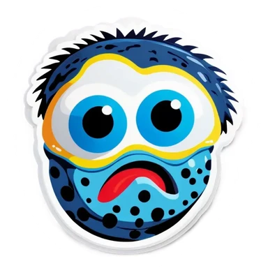 plastic googly eyes glued on a rock sticker