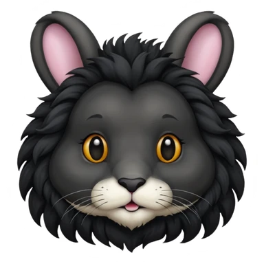 Black lion head bunny sticker