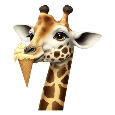 Giraffe eating ice cream sticker
