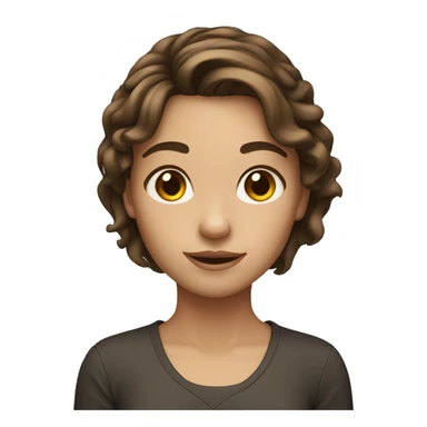 Girl with mid-length brown hair sticker