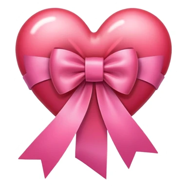 heart with pink ribbon bow sticker