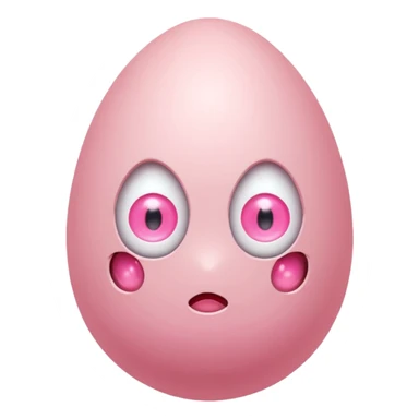 pastel pink egg with small crack and tiny glowing pink eye peeking from inside, kawaii style, simple icon, transparent background, twitch emote sticker