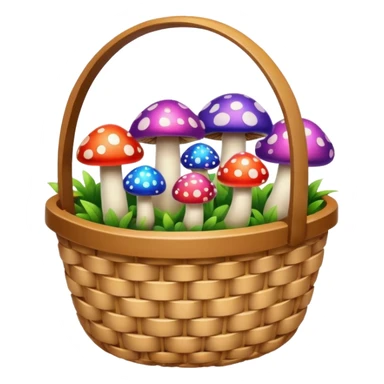 Basket with Psychedelic mushrooms sticker