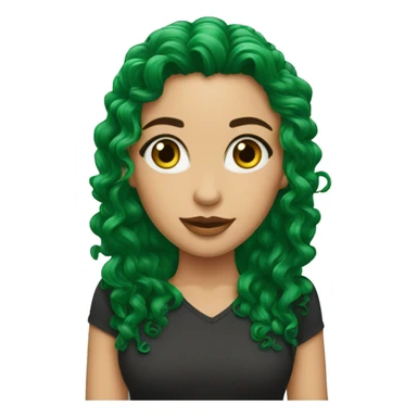 Reina de pelo rizado y ojos verdes sticker