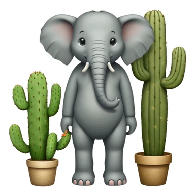 A elefant in a cactus with sandals  sticker