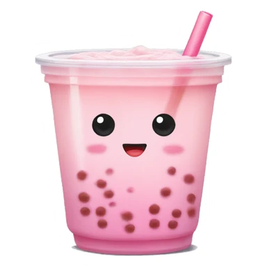 Light pink bubble tea sticker