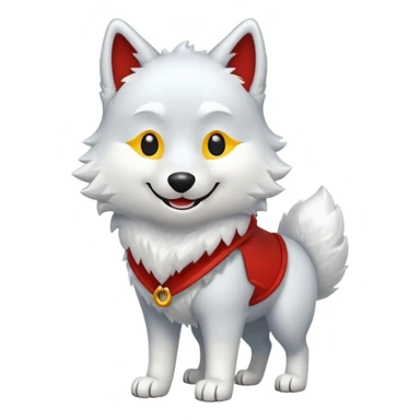 snow Wolf smile, full body sticker