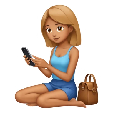 girl sitting in the phone  sticker