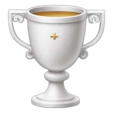 royal empty Christian cup for the winner with a cross sticker