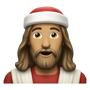 Jesus with a Santa hat  sticker