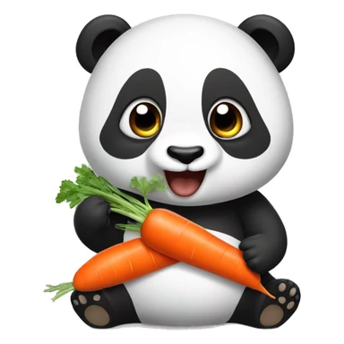 Panda eating carrots  sticker