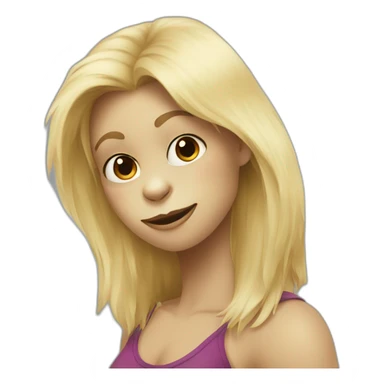 Gorilla with  blonde girl sticker