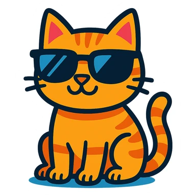 vibrant toon style cat wearing sunglasses sticker