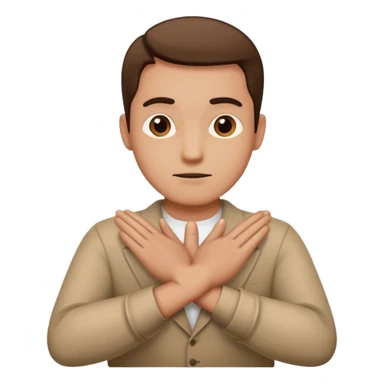 man say no with his hands crosswise sticker