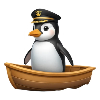 Penguin driving boat sticker