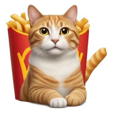 cat at mcdonalds sticker