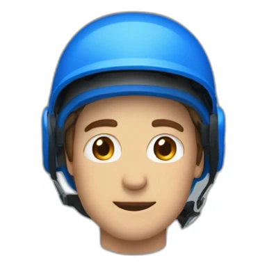 The cute man in the blue helmet sticker