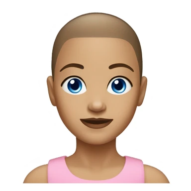 BLUE EYES BROWN BUZZ CUT LIGHT SKIN GIRL sticker