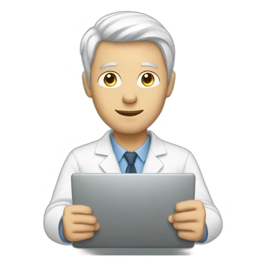 a white man working productively sticker