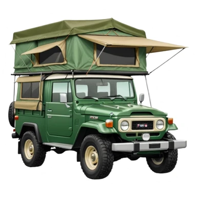 FJ45 Land Cruiser Ute With tray and rooftop tent sticker