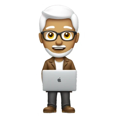 Hombre de piel blanca con una MacBook  sticker
