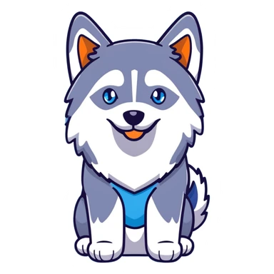 Husky Siberian like a Weezer sticker