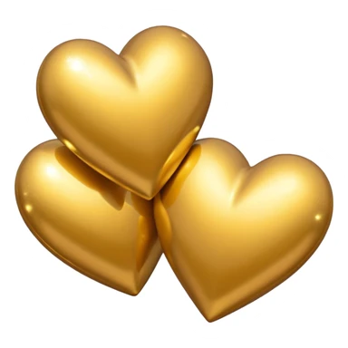 2 goldene funkelnde Herzen sticker