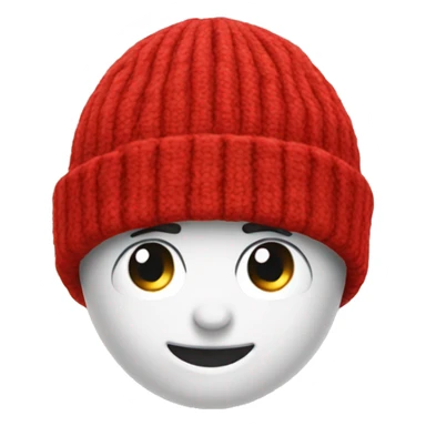 Red winter beanie no person sticker