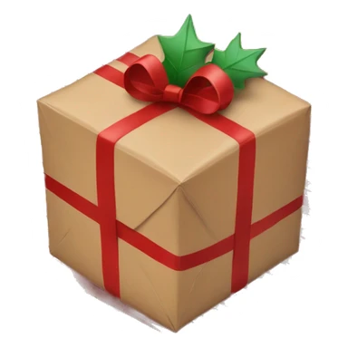 Christmas package with red stripes sticker