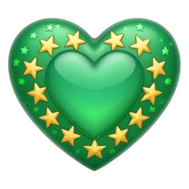 green heart with a star pattern sticker